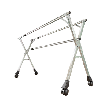240cm Portable Drying Rack Clothes Steel Laundry Rack Foldable Space-Saving Laundry Holder 3 Poles image