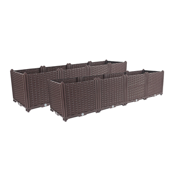 2X 160cm Raised Planter Box Vegetable Herb Flower Outdoor Plastic Plants Garden Bed Deepen image