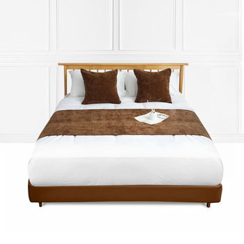 45cm Chocolate Bed Wabi-sabi Elegant Japanese Style for Bed Set of 3 image