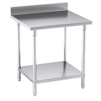 Commercial Catering Kitchen Stainless Steel Prep Work Bench Table with Back-splash 80*70*85cm image
