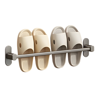 49cm Wall-Mounted Slipper Organiser Adhesive Storage Space-Saving Wall Rack image