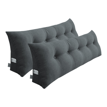 2X 150cm Dark Grey Triangular Wedge Bed Pillow Headboard Backrest Bedside Tatami Cushion Home Decor image