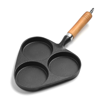 3 Mold Cast Iron Breakfast Fried Egg Pancake Omelette Fry Pan image
