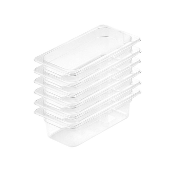 100mm Clear Gastronorm GN Pan 1/3 Food Tray Storage Bundle of 6 image