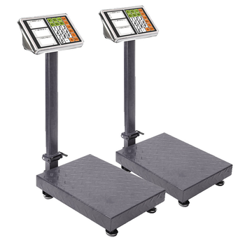 2X 300kg Electronic Digital Platform Scale Computing Shop Postal Weight Black image