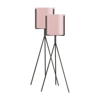 2X 70cm Tripod Flower Pot Plant Stand with Pink Flowerpot Holder Rack Indoor Display image