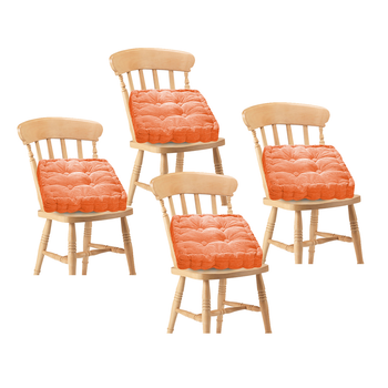 4X Orange Square Cushion Soft Leaning Plush Backrest Throw Seat Pillow Home Office Decor image