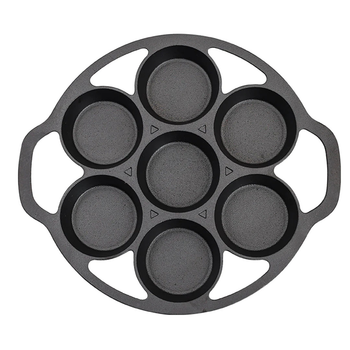 32cm Cast Iron Takoyaki Fry Pan Octopus Balls Maker 7 Hole Cavities Grill Mold image