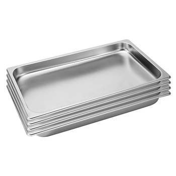 4X Gastronorm GN Pan Full Size 1/1 GN Pan 4cm Deep Stainless Steel Tray image