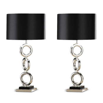 2X Simple Industrial Style Table Lamp Metal Base Desk Lamp image
