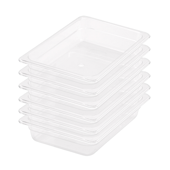 65mm Clear Gastronorm GN Pan 1/2 Food Tray Storage Bundle of 6 image