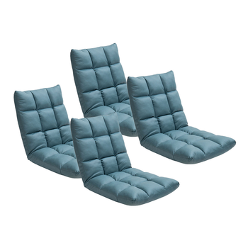 4X Green Lounge Floor Recliner Adjustable Gaming Sofa Bed Foldable Indoor Outdoor Backrest Seat Home Office Decor image