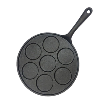 23cm Cast Iron Takoyaki Fry Pan Octopus Balls Maker 7 Hole Cavities Grill Mold image