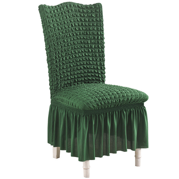 Dark Green Chair Cover Seat Protector with Ruffle Skirt Stretch Slipcover Wedding Party Home Decor image