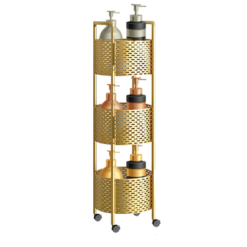 3 Tier Bathroom Shelf Multifunctional Storage Display Rack Organiser with wheels image