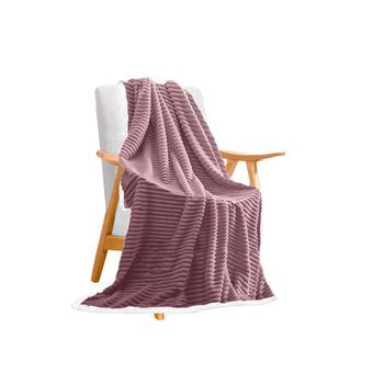 Throw Blanket Warm Cozy Double Sided Thick Flannel Coverlet Fleece Bed Sofa Comforter Purple image