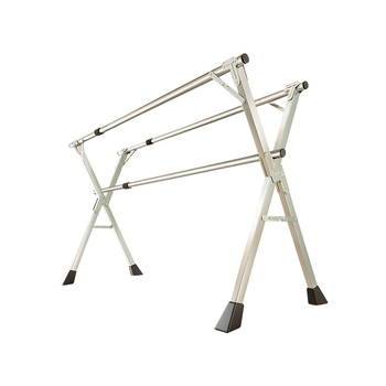1.6m Portable Standing Clothes Drying Rack Foldable Space-Saving Laundry Holder 3 Poles image