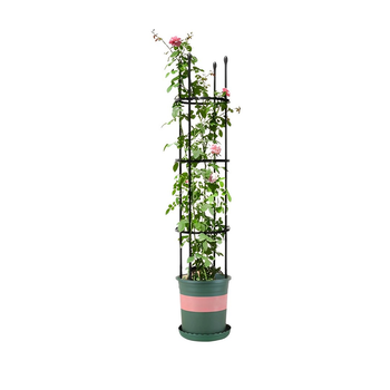 133cm 4-Bar Plant Frame Stand Trellis Vegetable Flower Herbs Outdoor Vine Support Garden Rack with Rings image