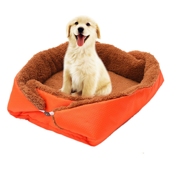 Orange Dual-purpose Cushion Nest Cat Dog Bed Warm Plush Kennel Mat Pet Home Travel Essentials image