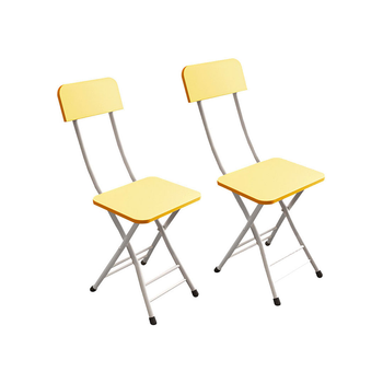 Yellow Foldable Chair Space Saving Lightweight Portable Stylish Seat Home Decor image