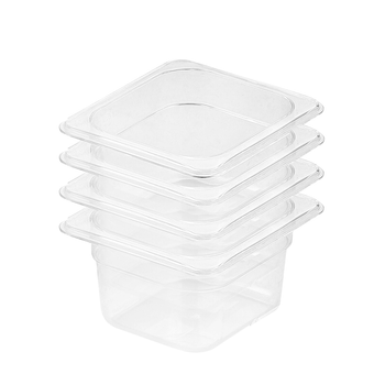 100mm Clear Gastronorm GN Pan 1/6 Food Tray Storage Bundle of 4 image