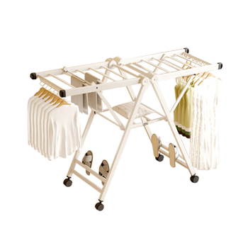140cm Portable Wing Shape Clothes Drying Rack Foldable Space-Saving Laundry Holder image