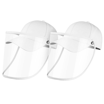 2X Outdoor Protection Hat Anti-Fog Pollution Dust Protective Cap Full Face HD Shield Cover Adult White image