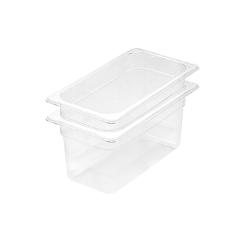 150mm Clear Gastronorm GN Pan 1/3 Food Tray Storage Bundle of 2 image