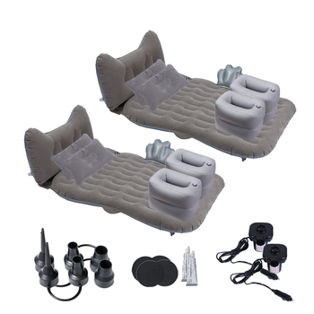 2X Grey Honeycomb Inflatable Car Mattress Portable Camping Air Bed Travel Sleeping Kit Essentials image
