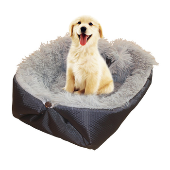 Black Dual-purpose Cushion Nest Cat Dog Bed Warm Plush Kennel Mat Pet Home Travel Essentials image