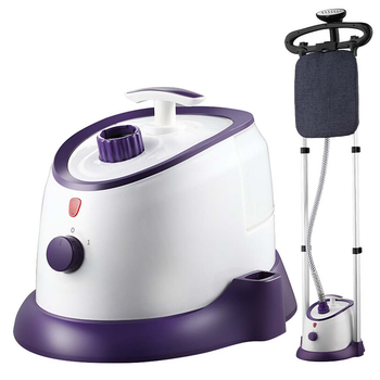 Garment Steamer Vertical Twin Pole Clothes 1700ml 1800w Professional Steaming Kit Purple image