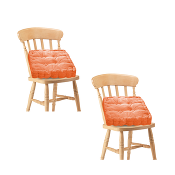2X Orange Square Cushion Soft Leaning Plush Backrest Throw Seat Pillow Home Office Decor image
