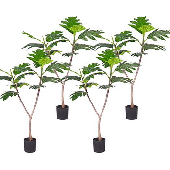 4X 90cm Artificial Natural Green Split-Leaf Philodendron Tree Fake Tropical Indoor Plant Home Office Decor image
