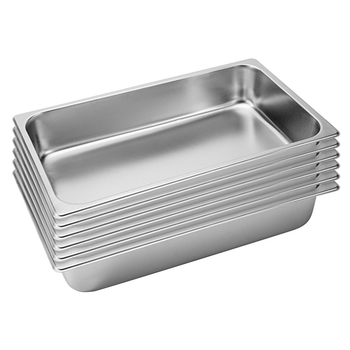 6X Gastronorm GN Pan Full Size 1/1 GN Pan 10cm Deep Stainless Steel Tray image