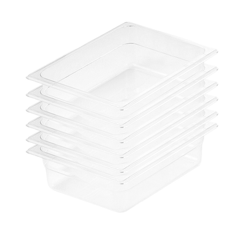 150mm Clear Gastronorm GN Pan 1/2 Food Tray Storage Bundle of 6 image