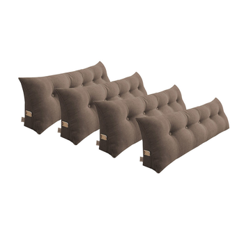 4X 180cm Coffee Triangular Wedge Bed Pillow Headboard Backrest Bedside Tatami Cushion Home Decor image