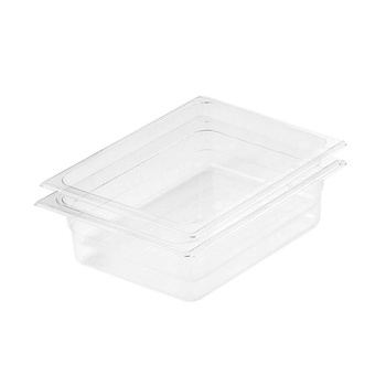 100mm Clear Gastronorm GN Pan 1/2 Food Tray Storage Bundle of 2 image