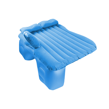 Blue Stripe Inflatable Car Mattress Portable Camping Rest Air Bed Travel Compact Sleeping Kit Essentials image