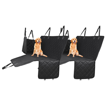 2X 600D Oxford Cloth Waterproof Dog Car Cover Back Seat Protector Hammock Non-Slip Pet Mat Black image