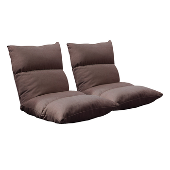 2X Lounge Floor Recliner Adjustable Lazy Sofa Bed Folding Game Chair Coffee image