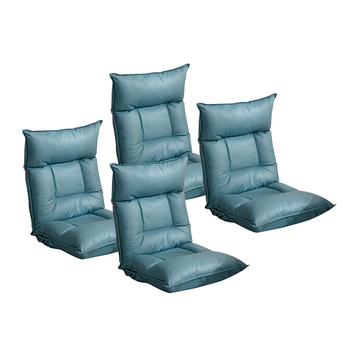4X Green Lounge Recliner Lazy Sofa Bed Tatami Cushion Collapsible Backrest Seat Home Office Decor image