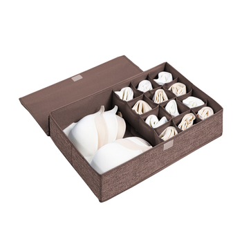 Coffee Flip Top Underwear Storage Box Foldable Wardrobe Partition Drawer Home Organiser image