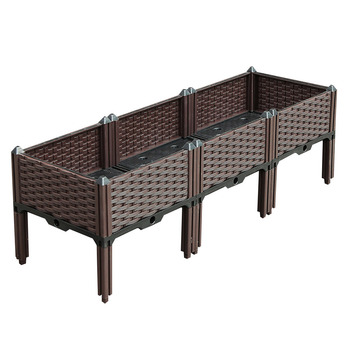 120cm Raised Planter Box Vegetable Herb Flower Outdoor Plastic Plants Garden Bed with Legs image
