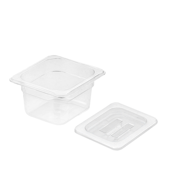 100mm Clear Gastronorm GN Pan 1/6 Food Tray Storage with Lid image