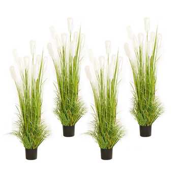 4X 120cm Nearly Natural Plume Grass Artificial Plant image