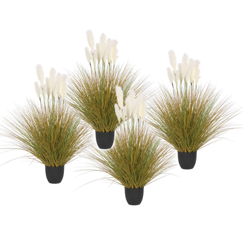 4X 137cm Artificial Indoor Potted Reed Bulrush Grass Tree Fake Plant Simulation Decorative image