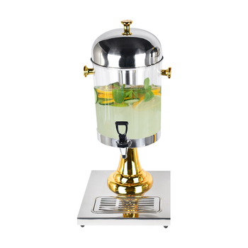 Single 8L Stainless Steel Dispenser Beverage Juicer Transparent Commercial Drink Container Jug image