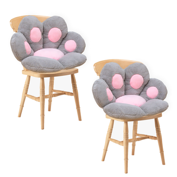 2X Grey Paw Shape Cushion Warm Lazy Sofa Decorative Pillow Backseat Plush Mat Home Decor image