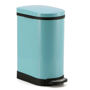 Foot Pedal Stainless Steel Rubbish Recycling Garbage Waste Trash Bin 10L U Blue image