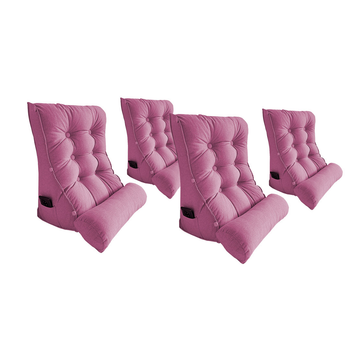 4X 60cm Magenta Triangular Wedge Lumbar Pillow Headboard Backrest Sofa Bed Cushion Home Decor image